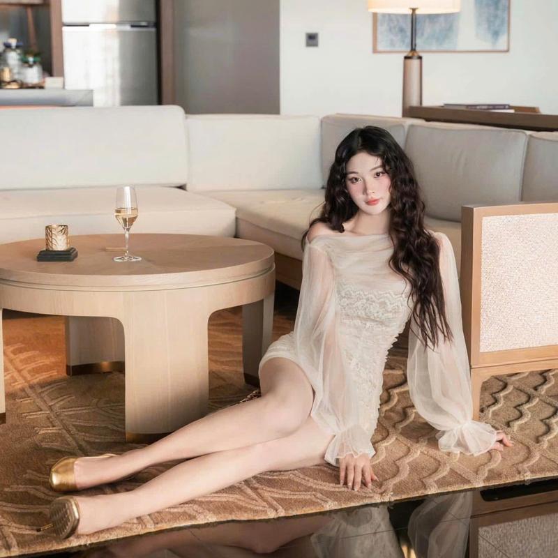 Đầm thiết kế body ren đúp lưới đầm dự tiệc dáng ôm sang trọng 2