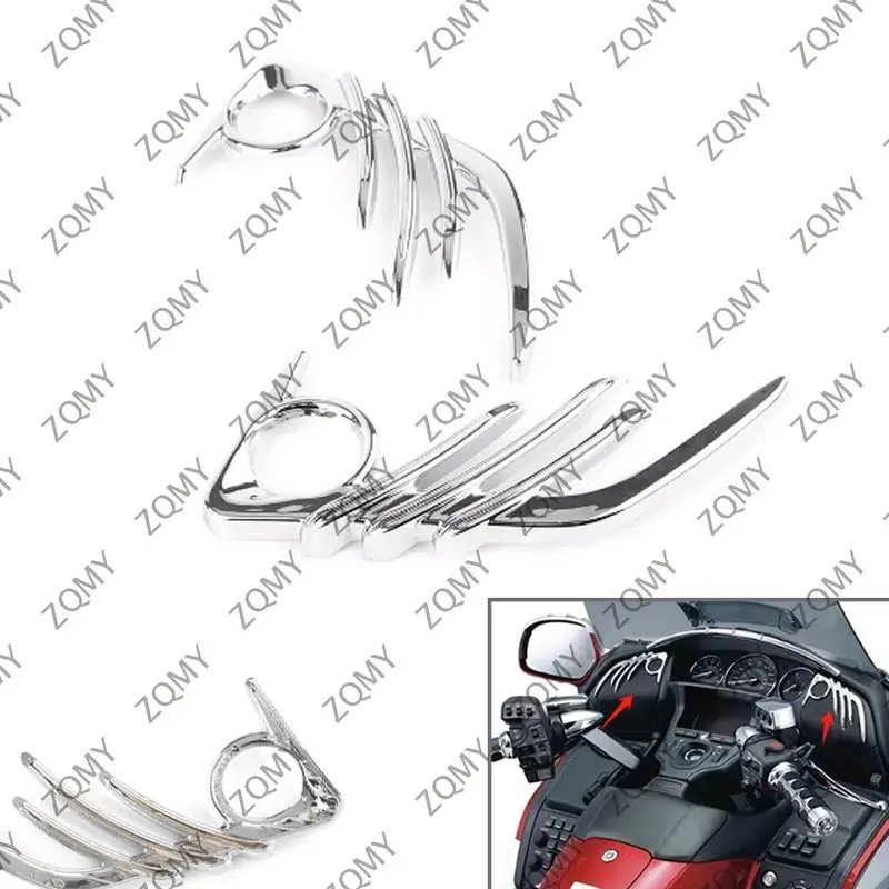 For Honda Goldwing GL1800 F6B Chrome Motorcycle Front Speaker Outer Decoration Trim 2006 2007 2008 2009 2010 2011 2012-2017