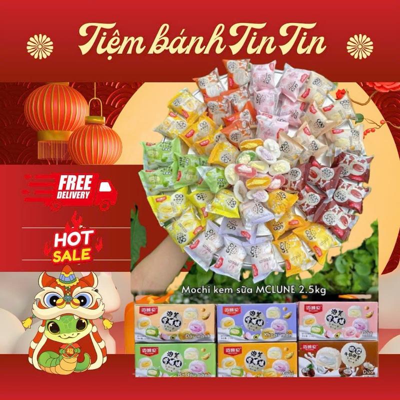 Combo 2kg bánh Mochi Kem lạnh siêu thơm ngon mix 5-8 vị Đậu Nành, Xoài , Khoai Môn, Dừa, Chuối, Chanh Leo, Đậu Đỏ, viet quat Cam Ăn Vặt Snack