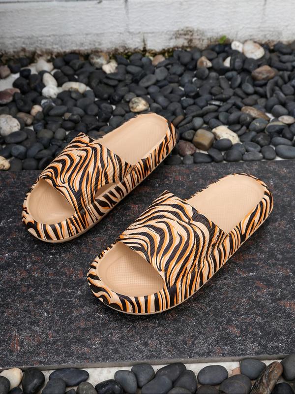 Women's Random Striped Print Slides, Casual Soft Comfortable Non-slip Slippers, Summer Beach Slippers, Fashionable Slippers for Indoor & Outdoor Wear, Walking Shoes 4