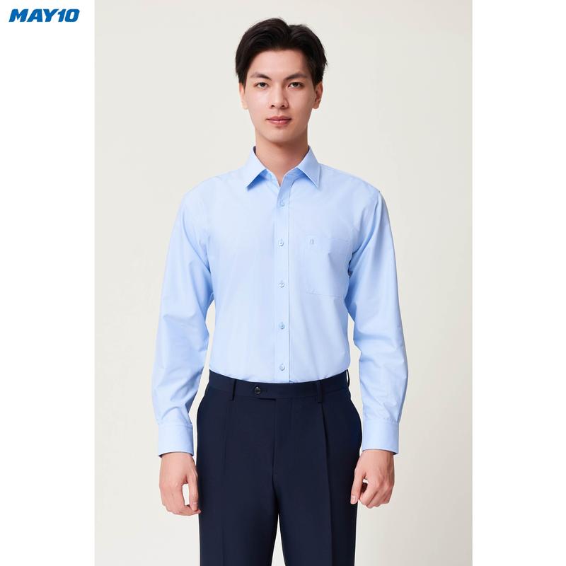  Sơ mi nam dài tay May10 - #AM072   màu xanh   