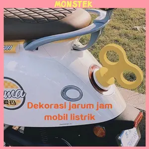 MUT Stiker Mobil Listrik Kunci Mobil Pribadi Dimodifikasi Kartun Dekorasi Tubuh Lucu Strip Rambut Pita Ekor Baterai