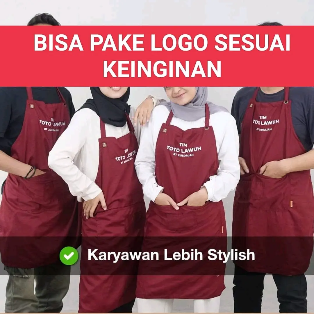 Apron Costum Bisa pake logo kita Tali