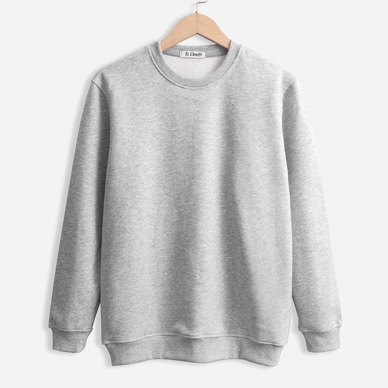 Áo tay dài trơn nỉ bông nam nữ, áo sweater basic unisex form rộng mặc trời lạnh Menswear Hoodie