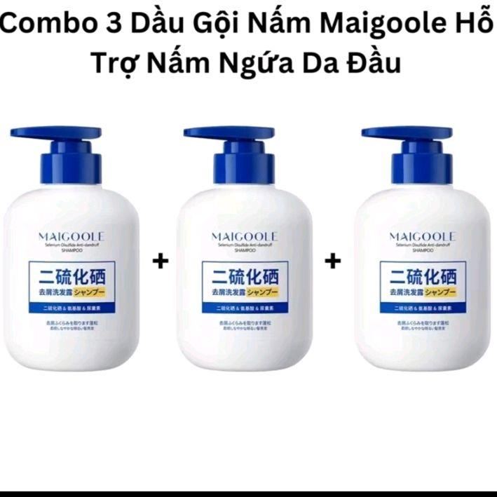 COMBO 3 CHAI - Dầu gội giảm nấm ngứa da đầu Maigoole - Dầu gội Maigoole sạch gàu, nấm, giảm dầu nhờn, tóc khỏe suôn mượt