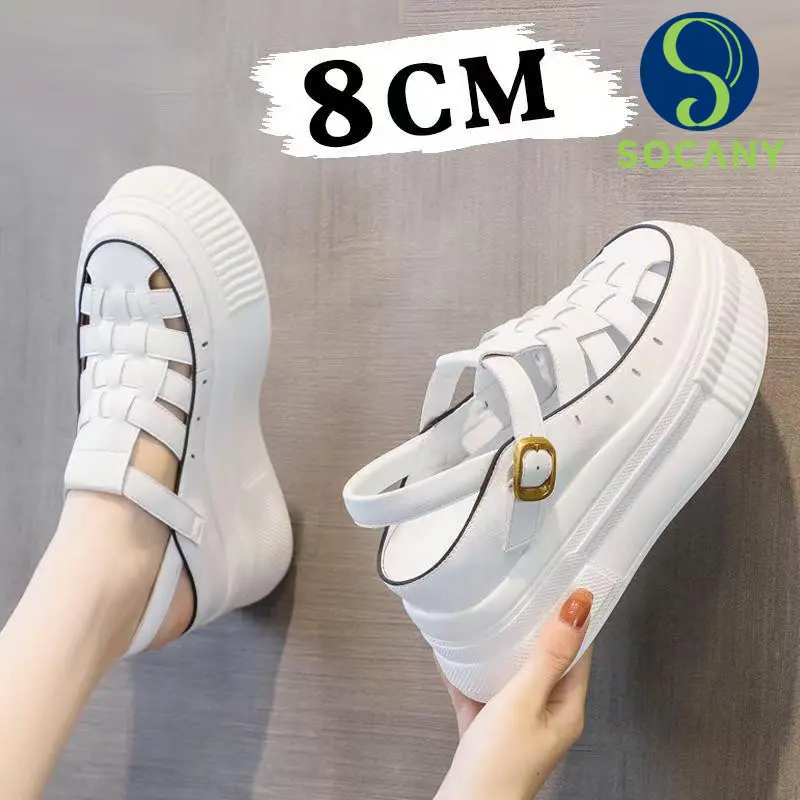 Socany Sandal Wedge Wanita Korean Premium Dengan Desain Elegan Tinggi 8cm Bahan EVA