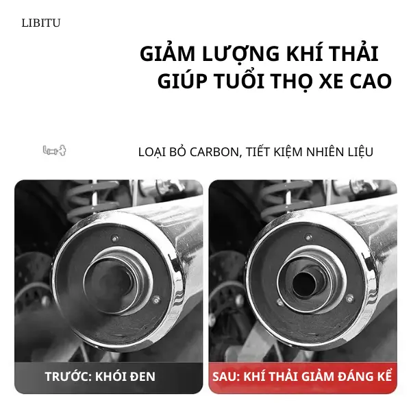 [ Chính Hãng ] Bộ Combo 2 Chai Súc Béc Xăng Libitu Bảo Dưỡng Động Cơ Xe Máy 6