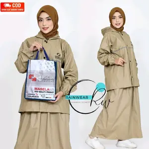 Jas Hujan Wanita Setelan Baju dan Rok Terbaik By MASELA, Tebal Lentur Anti Rembes