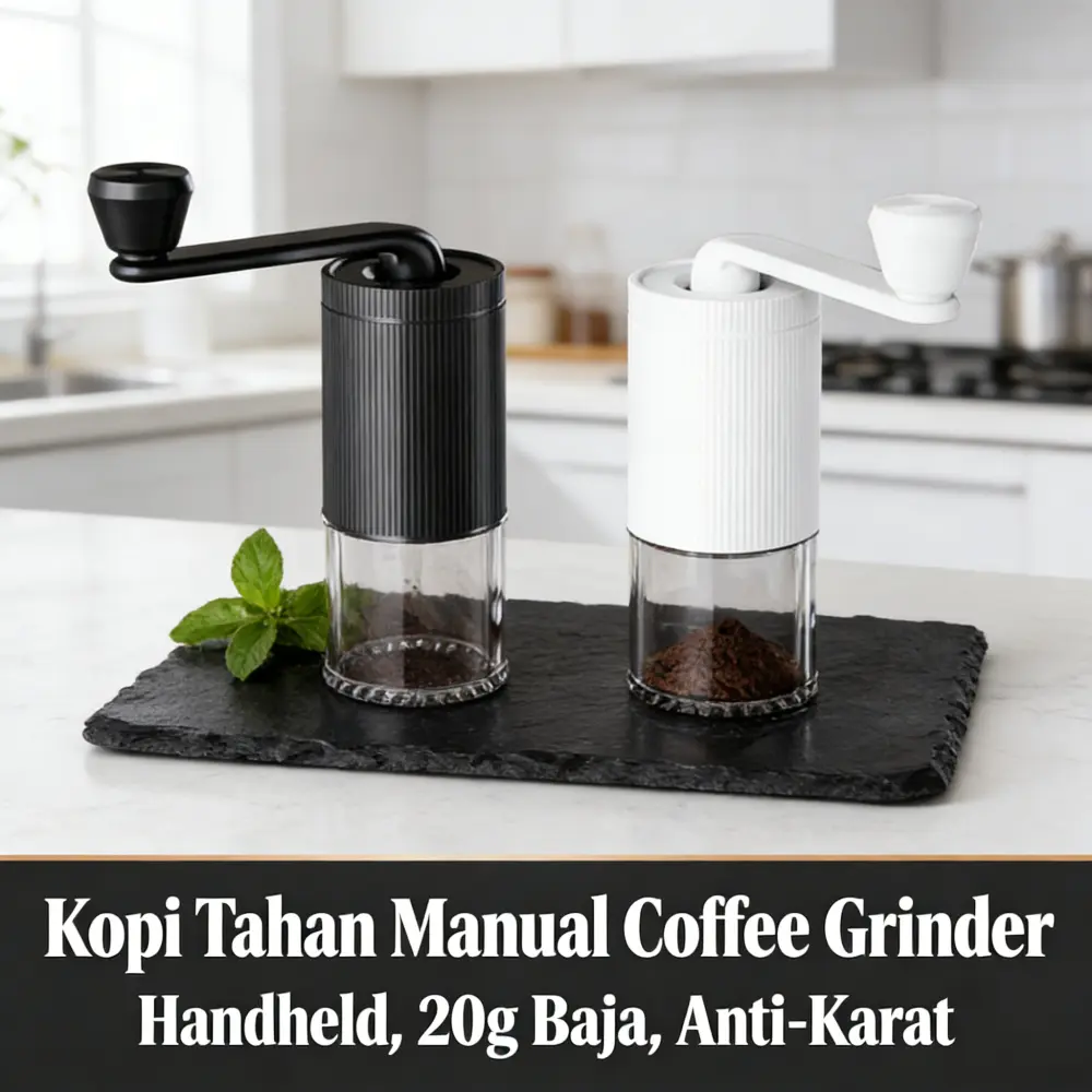 Penggiling Kopi Tangan Kerasi 20g - Mesin Giling Espresso, French Press, & Pour Over, Anti Lepas, Kompak Ideal untuk Perjalanan, Camping, dan Aktivitas Luar Negeri