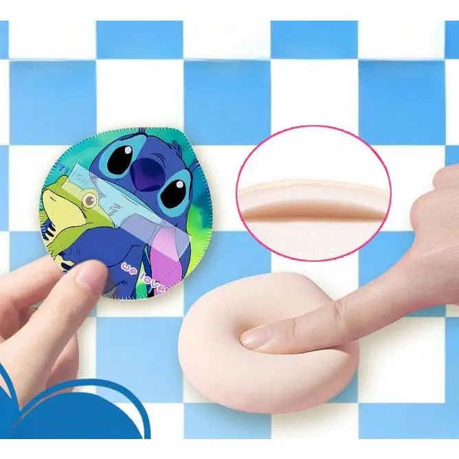 Stitch พัฟ เบาะลูกอมผ้าฝ้าย รุ่น Q พัฟแต่งหน้า กันรอยเปื้อน นุ่มพิเศษ เครื่องมือแต่งหน้า เฉพาะสำหรับรองพื้นชนิดน้ำ ของแท้