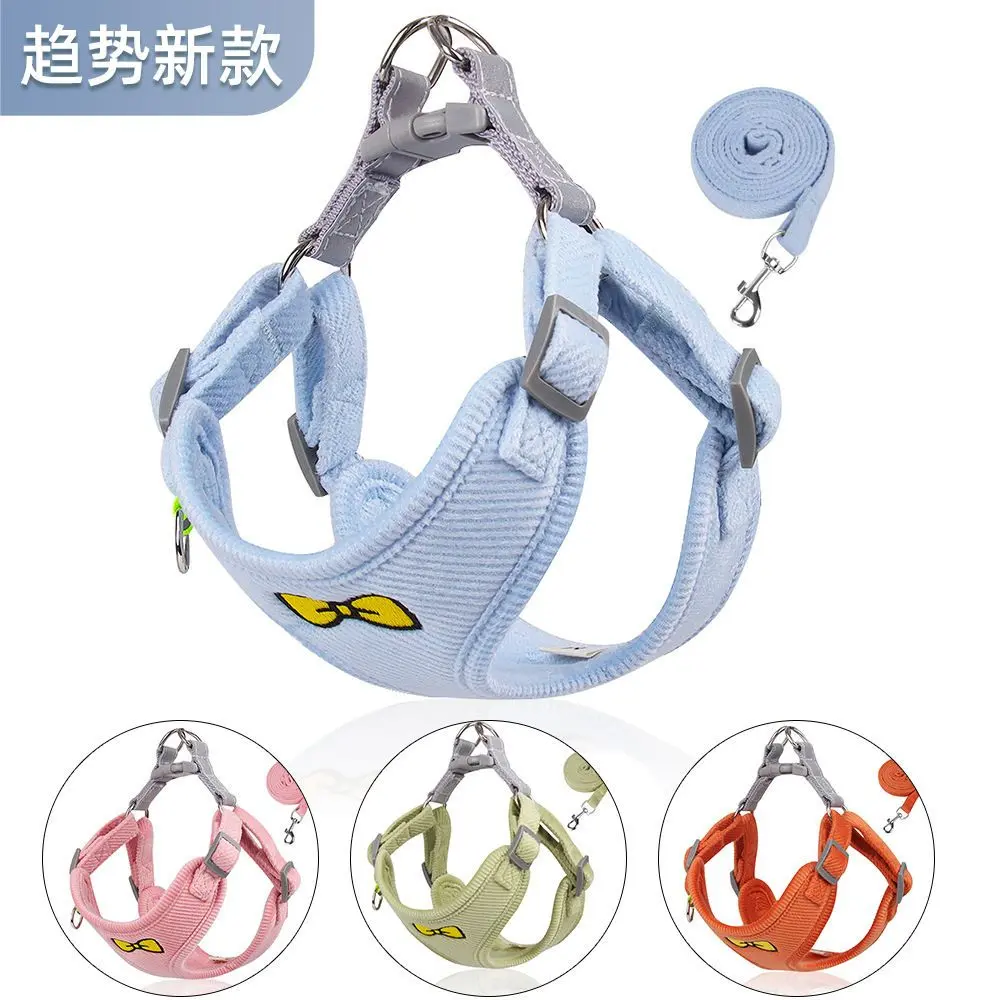 Pet Dog Cat Pulling Rope Small Teddy Vest Retractable Collar Reflective Chest Strap Walking Dog Cat Rope
