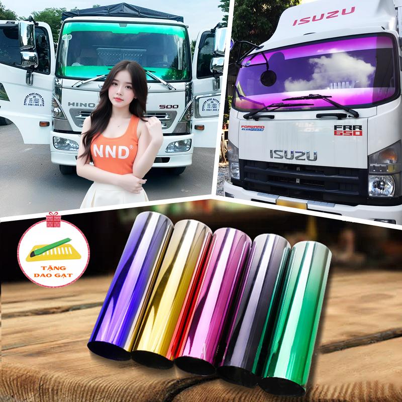  Phim Cách Nhiệt Dán Kính Lái Xe Tải Xe Ben Xe 16 chỗ 2 màu - khổ 20cm chống nắng siêu đẹp 