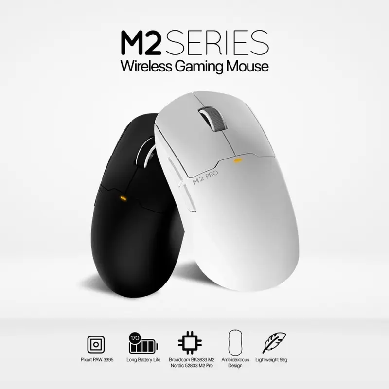 Noir M2 / M-2 Series Wireless Gaming Mouse Lightweight 4k PAW 3395 0