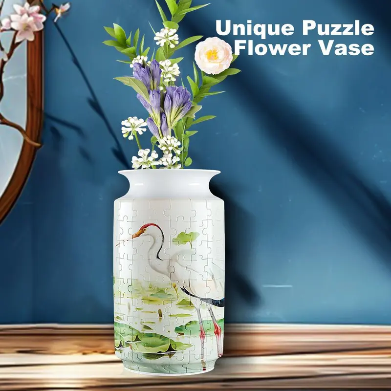 3D Flower Pattern Puzzle, 162pcs/set DIY Flower Vase Puzzle Ornament, Simple Puzzle Toy, Office Living Room Home Decoration, Gift for Friend 6