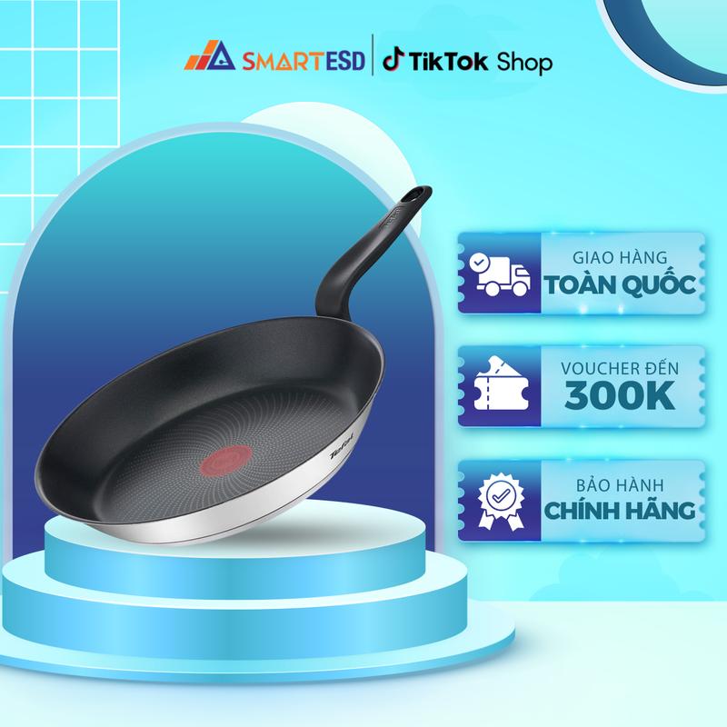 [LIVE] Chảo Chiên Inox Chống Dính Tefal Primary - 20/24/26/28 - Dùng Cho Mọi Loại Bếp - Hàng Chính Hãng - Bảo Hành 24 Tháng