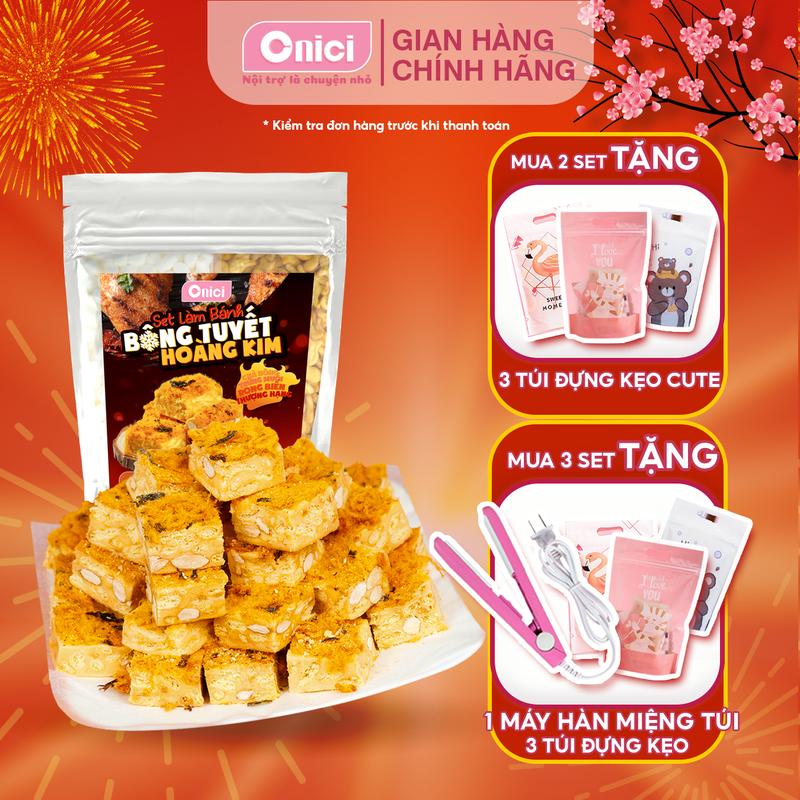 Set Nguyên Liệu Làm Bánh Bông Tuyết Hoàng Kim THƯỢNG HẠNG [set lớn 40 viên] Bếp Của Mẹ ONICI - kèm công thức nấu & Quà Tặng