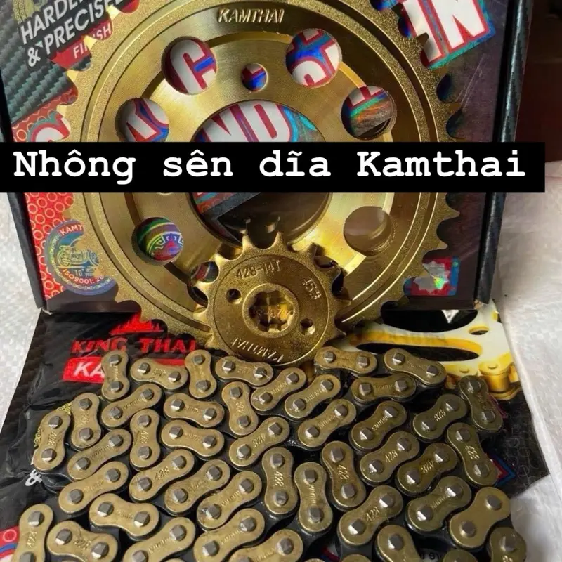 Nhông sên đĩa xe máy Kamthai hộp vàng cho các dòng xe dream- wave-RS-sirius exciter135-150-155,Winner...-phụ tùng phụ kiện 7