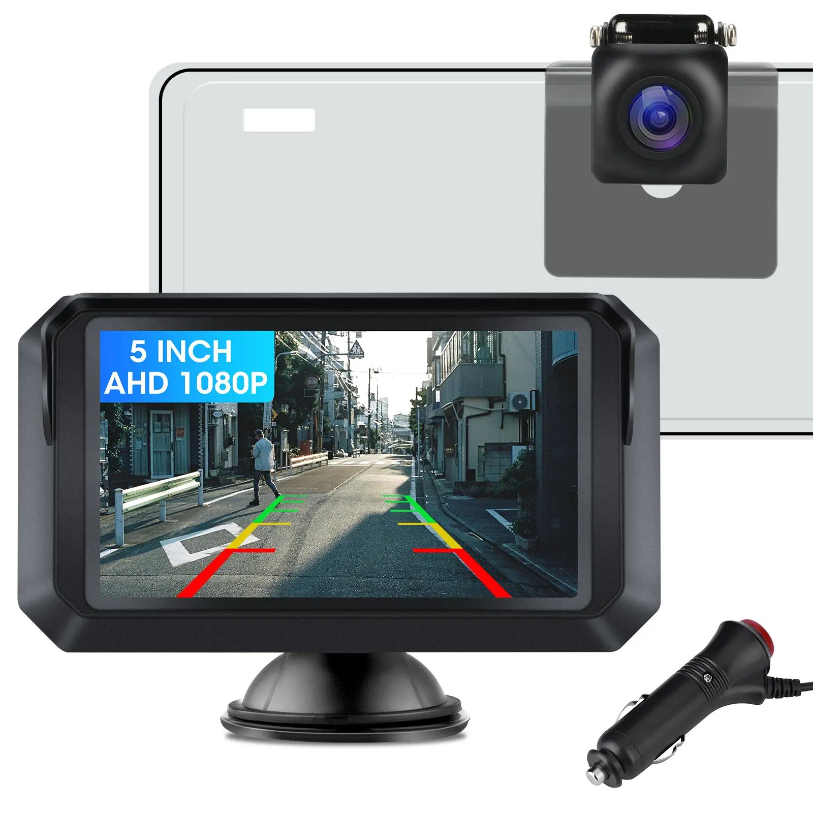 5-Inch AHD 1080P Car Rear View Camera, Car Rear View Camera System, Night-Vision Rear View Camera for Vehicle, Car Video Surveillance