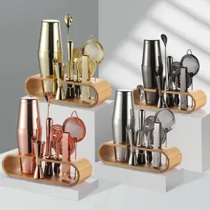 11 in 1 set premium boston shaker set bartender tools paket shaker bar cocktail alat bar wine milenial