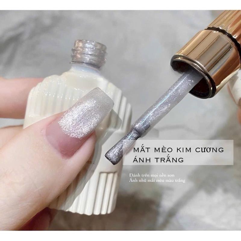 Mắt mèo kim cương ánh trăng bạc Sơn Gel
