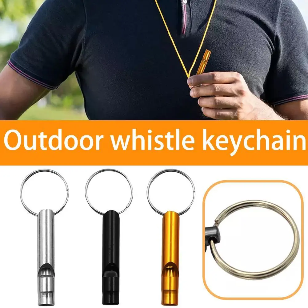 Outdoor Whistle Keychain Metal Survival Whistle Portable Keychain Animal Training