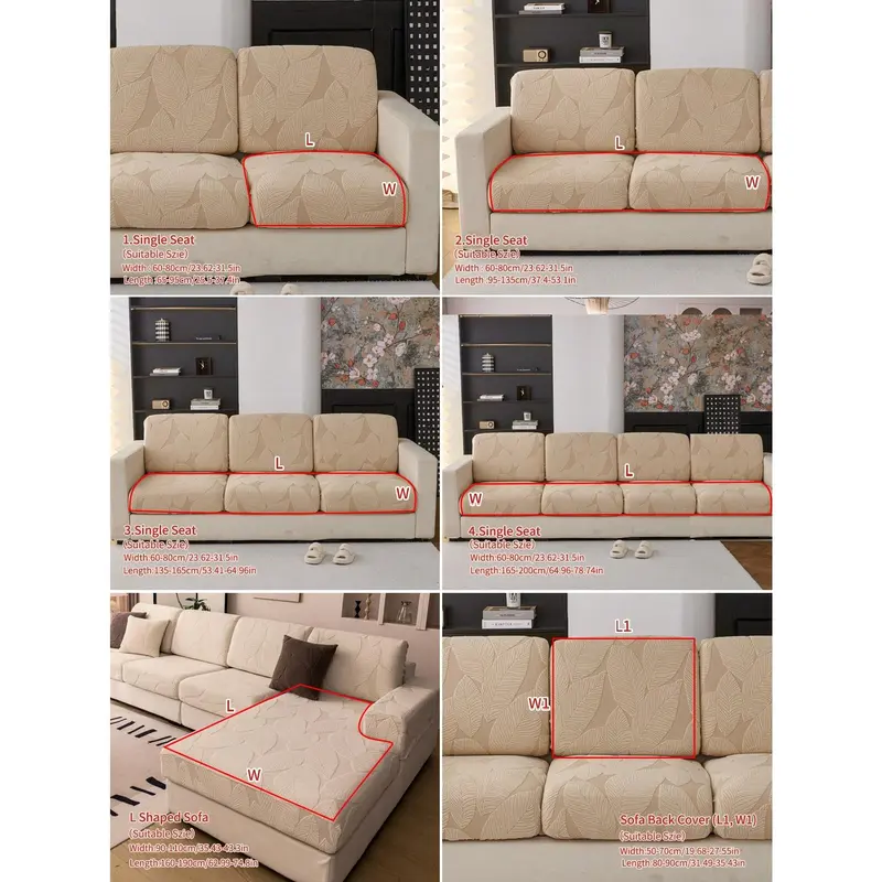 1pc Stretchable Sofa Cover, Anti-Slip & Waterproof, Thickened All Season Sofa Seat Cushion Cover, Machine Washable, Pet-Friendly, Suitable For Bedroom, Office, Living Room, L-Shape Sofa & 1/2/3/4 Seats 3