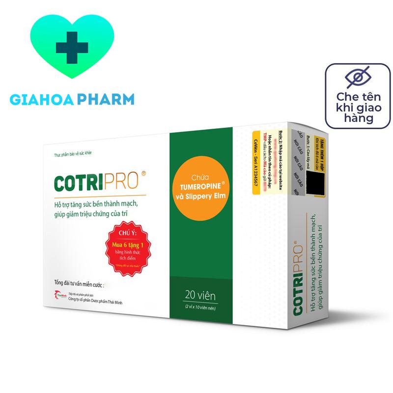 CHÍNH HÃNG Viên uống Cotripro giúp tăng sức bền thành mạch giảm triệu chứng trĩ nội trĩ ngoại cotri pro cotriro