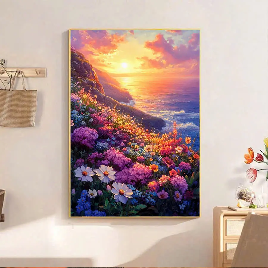 Tranh thêu chữ thập Bình Minh (thêu kín) 68498 - KT:(50x68)cm