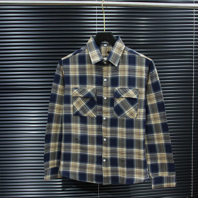 Áo Sơ Mi Caro Nam Nữ Tay Dài Kẻ Sọc Caro Vải Dạ thoáng Mát Phong Cách Trẻ Trung Năng Động Menswear Cổ Tròn