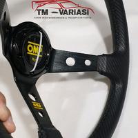 Gambar Stir Racing Import OMP Carbon Celong 14 Inchi List Kuning Palang Hitam dari tmvariasi_NEW Kota Administrasi Jakarta Barat 4 Tokopedia
