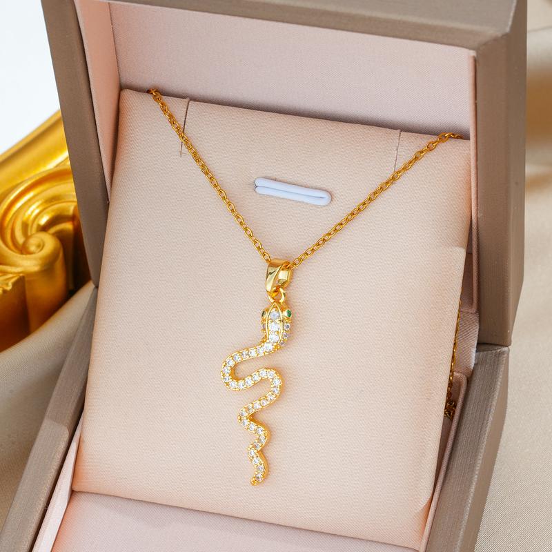 Product Introduction of Mặt Dây Chuyền Hình Rắn, Vàng Mạ Đồng, Zircon Dát Siêu Nhỏ, Vòng Cổ Thép Titan Thiết Kế Đặc Biệt, Cá Nhân Hóa, Dây Chuyền Xương Đòn Sáng Tạo 2