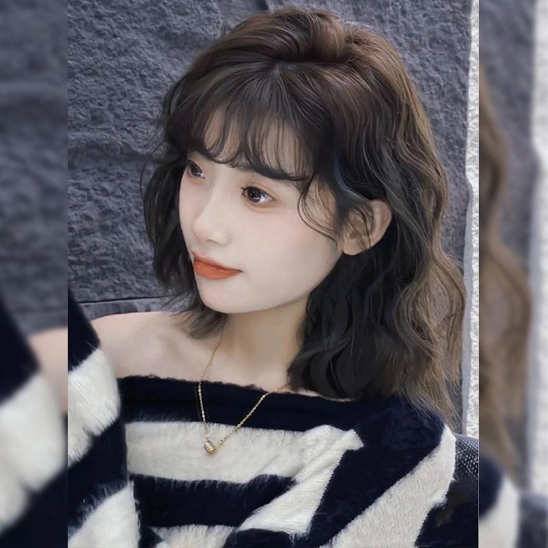Wig Women's Short Hair 2022 New Fashion Full-Head Wig Hong Kong Style Idle Style Short Curly Hair Small Curls Simulation Hair Cover 3