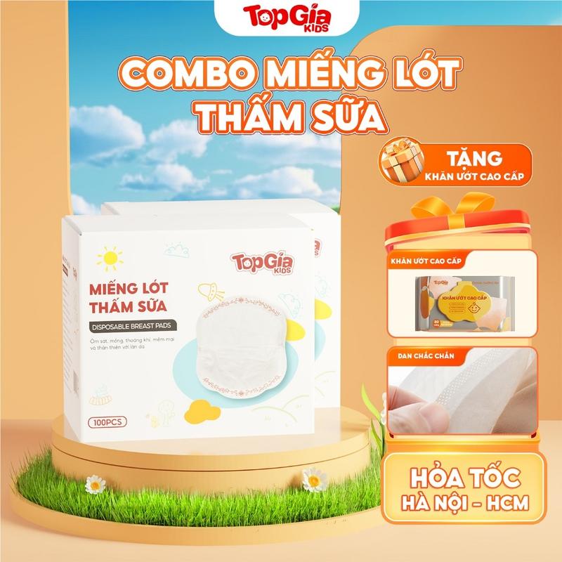 Miếng lót thấm sữa TOP GIA miếng thấm hút sữa Topgiakids 5 lớp thấm hút mềm mại an toàn tự nhiên cho mẹ 