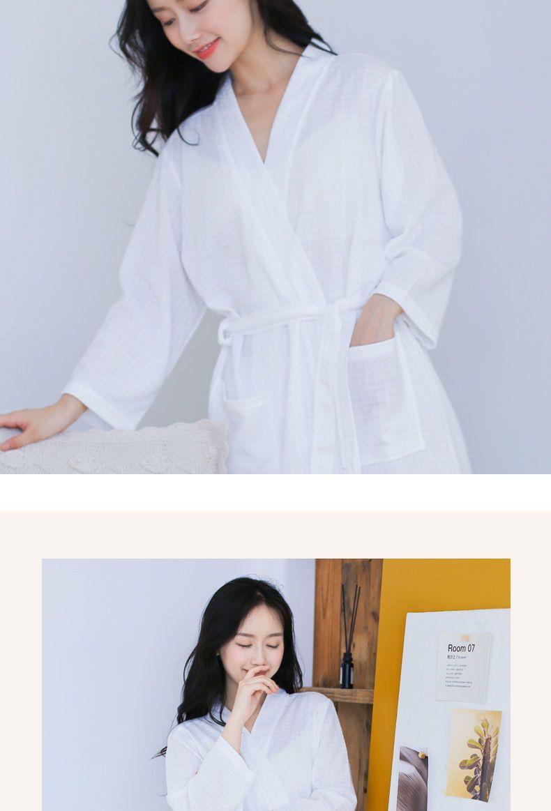 Product Introduction of [HTK 1189 People] Nightgown Women's Summer Thin Bathrobe Water-Absorbing Quick-Drying Couple Bathrobe Men's 100.00kg Mid-Length Plump Girls Pajamas plus Size 15