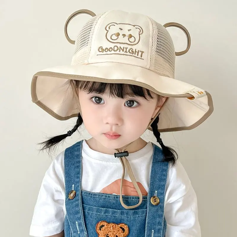 Mũ Chống Nắng Cho Em Bé Mũ Tai Bèo Mỏng Mùa Hè, Dành Cho Bé Trai Và Bé Gái, Lưới Thoáng Khí, Rộng Vành, Thiết Kế Dễ Thương 2