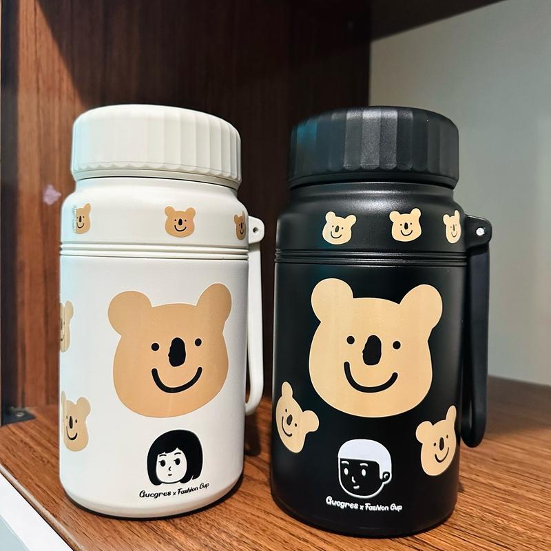  Bình giữ nhiệt inox 316 Fashion Cup gấu nâu 1000ml có lưới lọc trà giữ nhiệt nóng lạnh giunhiet 