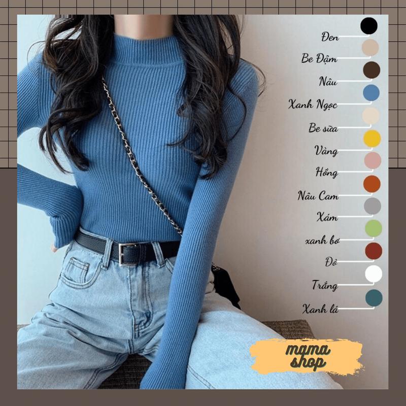 Áo LEN TĂM cổ 3 phân giữ nhiệt cho nữ Top Women