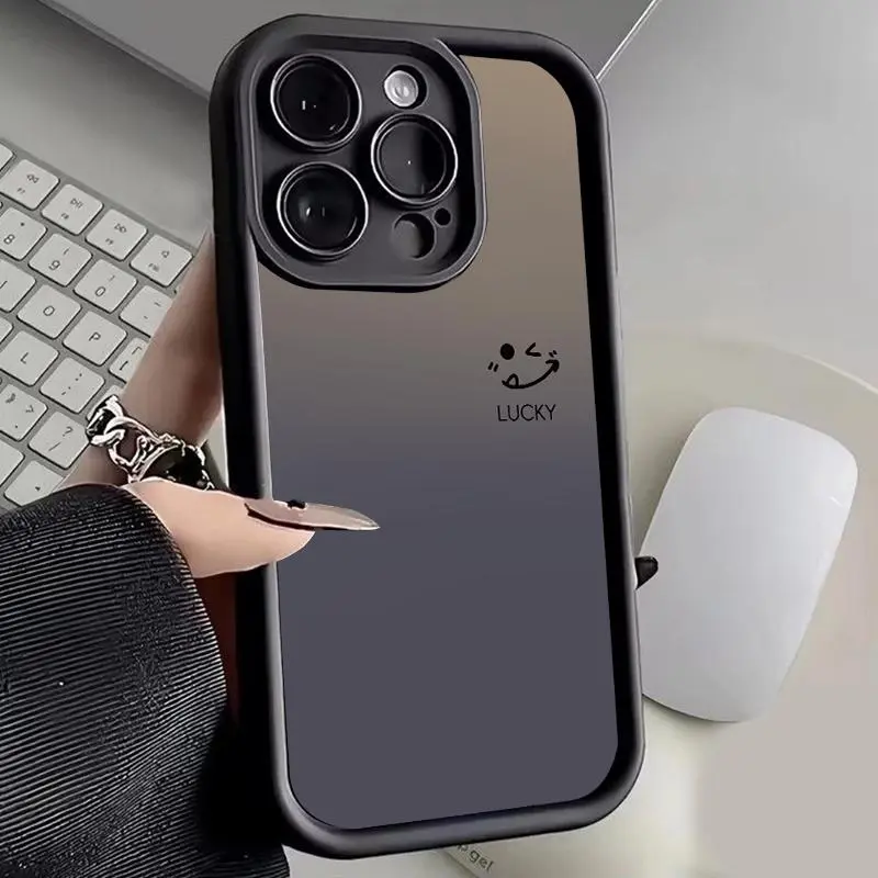 Casing Untuk OPPO A16 A16s A11 A11x A11K A12 A12s A12e A15 A15s A16K A16e A17 A18 A1k A1x A2x A31 A32 A33 2020 A35 2021 A36 A38 A3s Soft Pro Camera Artistik Gradien Smiley Casing Hp Ponsel Silikon