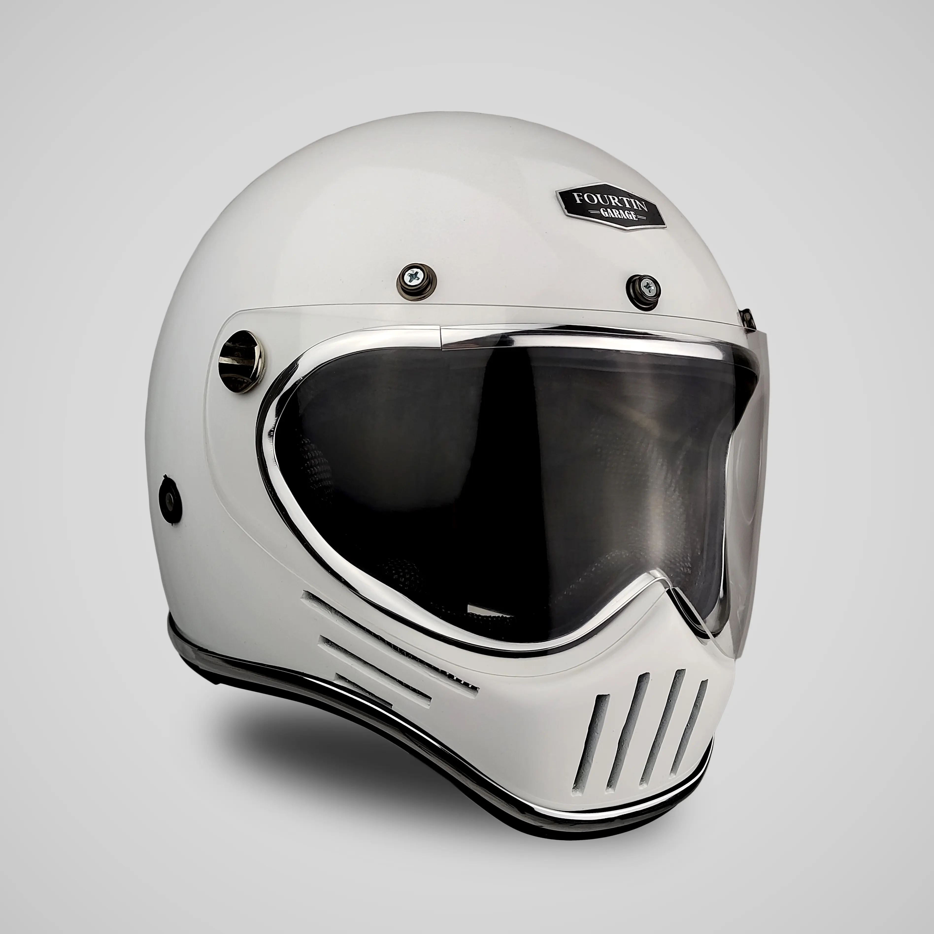 Helm Custom Classic SIMPSON M30 FLAT VISOR Retro Vintage Klasik - Fourtin Garage