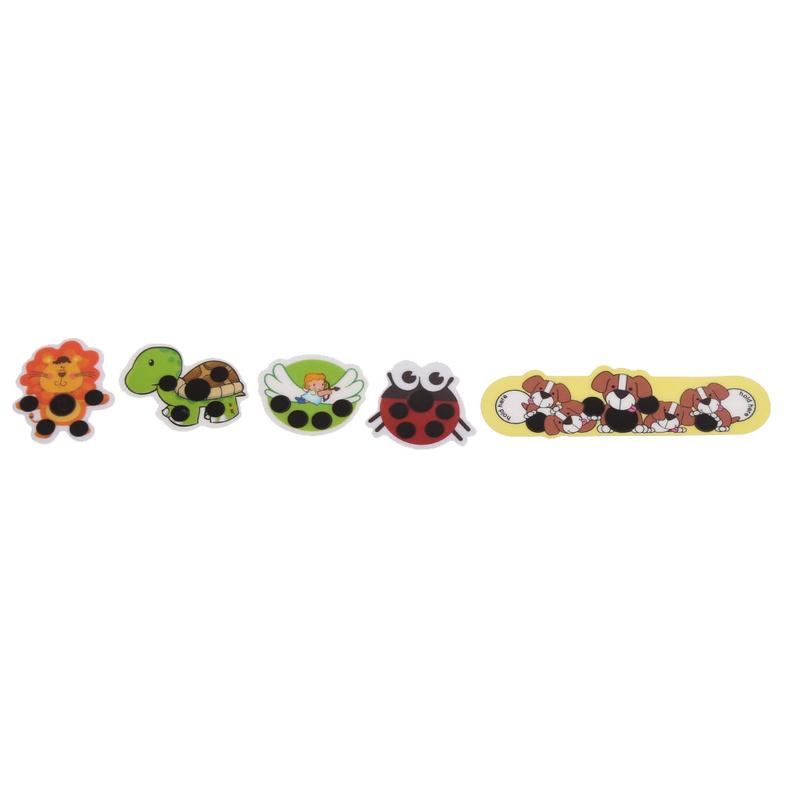 Product Introduction of 5PCS Convenient Plastic Color-changing Body Temperature Sticker Forehead Temperature Measuring Sticker for Children 56
