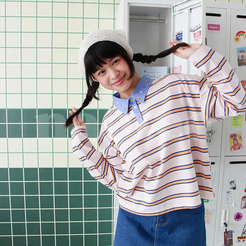 Kaos Polo Crop / Crop Top Polo Oversized Print - NAOTEE KAOS 1