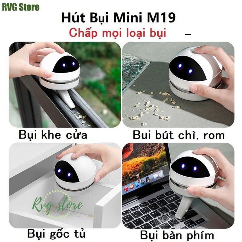Product Introduction of Máy Hút Bụi Cầm Tay Mini M19, Hút Bui Bàn Phím Đa Năng Đầu Robot, Tặng Kèm Vòi Hút, Chổi Mini Mẫu Mới. Làm Sạch 30