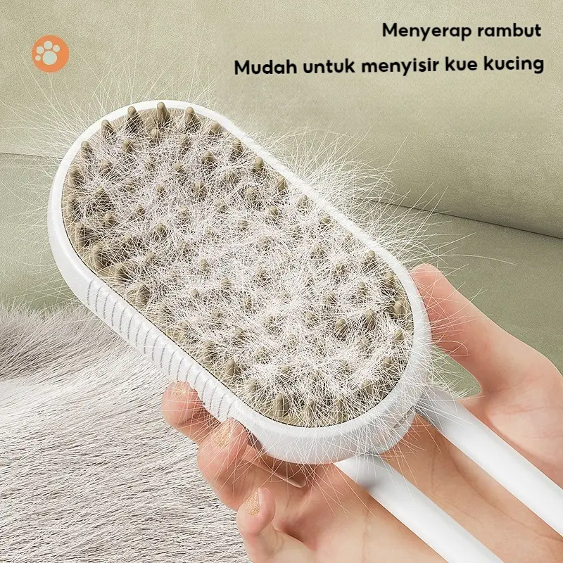 Pet Sisir Uap 3 In 1 Sisir Uap  Pet Grooming Brush Spray  Silikon Anjing Sisir Mandi Pijat Hewan 5