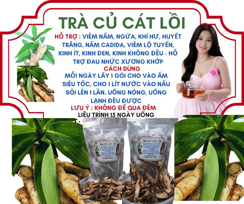 trà củ cát lồi, 1 liệu trình 15 ngày uống ( hỗ trợ viêm nấm ngưa, k.h.í - h.ư, huyết trắng,....) 0