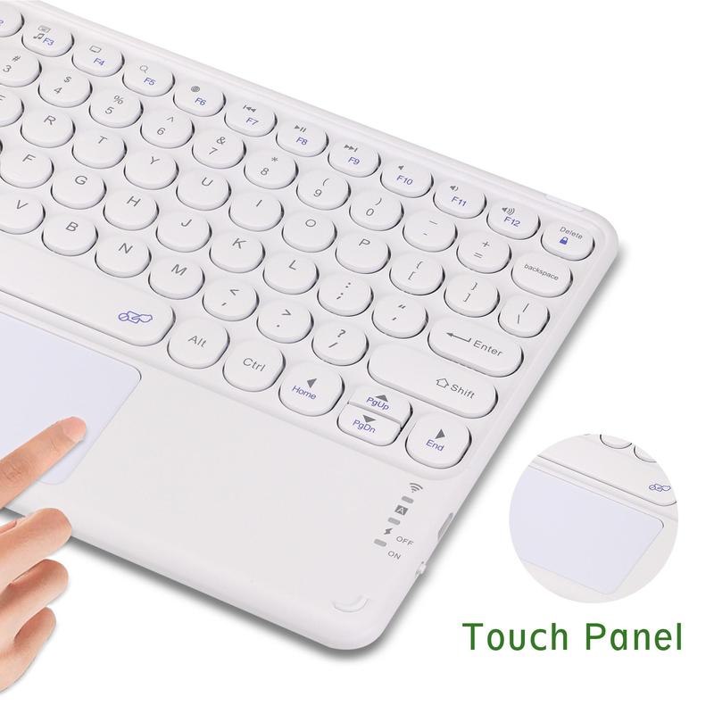 Multi-touch Wireless BT Keyboard, 1 Count 10 Inch Touch Panel Design Keyboards, Portable Lightweight Silent Office Equipment for Tablet, Laptop, Phone 2