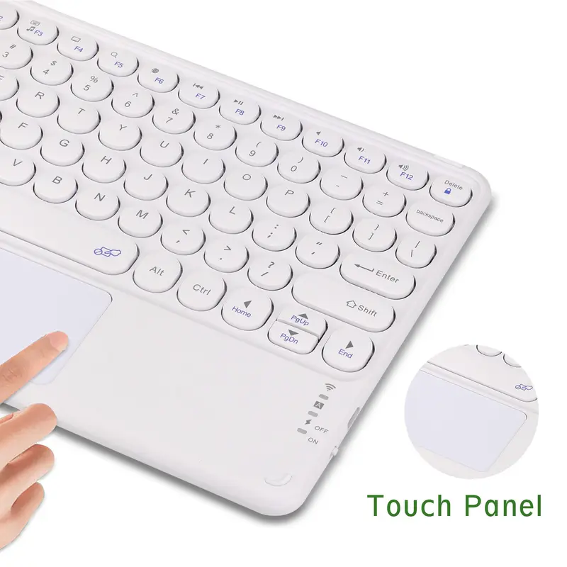 Multi-touch Wireless BT Keyboard, 1 Count 10 Inch Touch Panel Design Keyboards, Portable Lightweight Silent Office Equipment for Tablet, Laptop, Phone 2