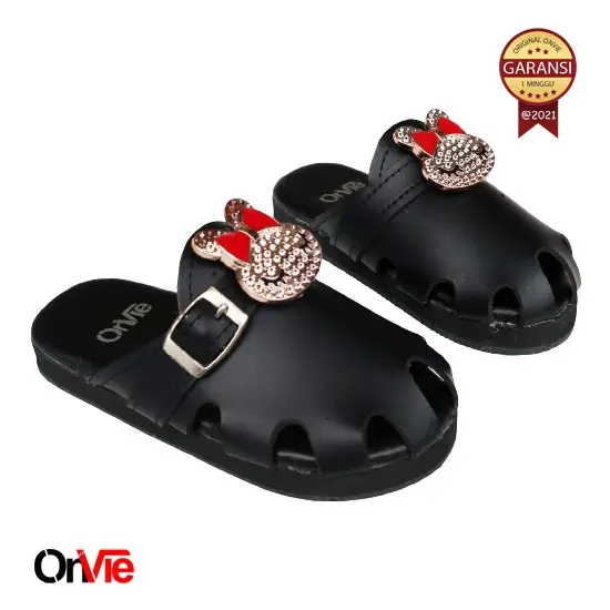 Slop Anak Perempuan Manik Kelinci Mutiara | Flat Sandal Formal Anak Rabbit