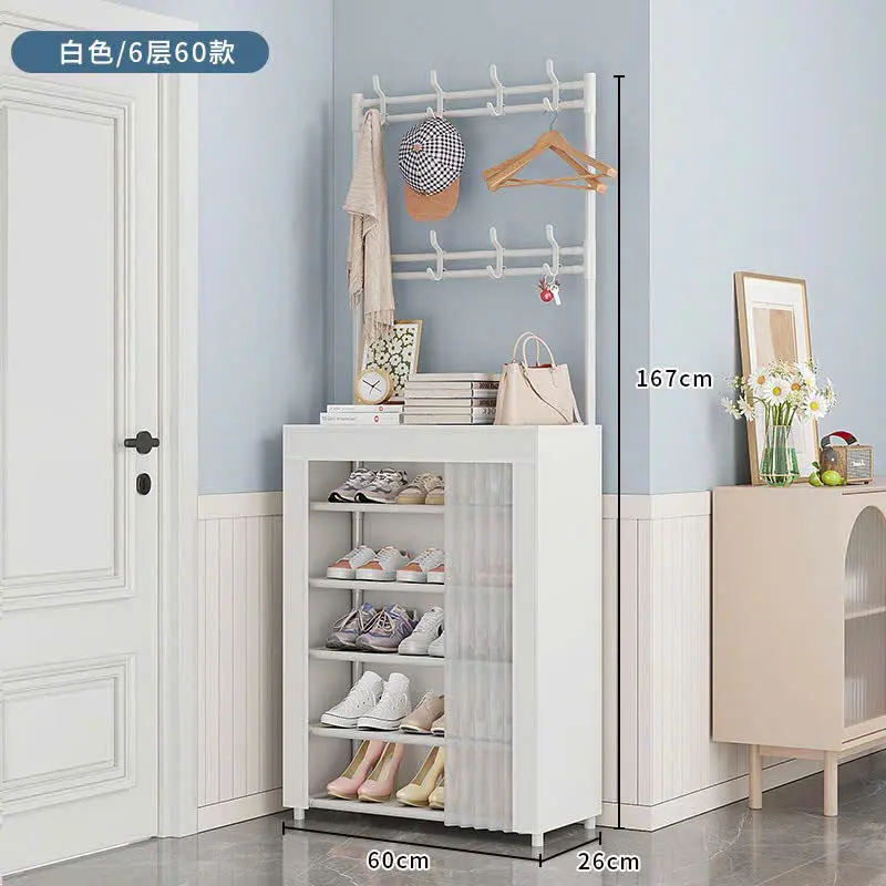 Kệ Để Giày Dép 6 Tầng Đa Năng Ykahouse Khung Kim Loại Kèm Rèm Chống Bụi Bẩn - Kitchen rak  ji ke  dung kedung  giay kệ  để kệ  6 treo  đồ Lắp Ráp kệ  để kệ  để kệ  để kệ  hàng kệ  sắt 5