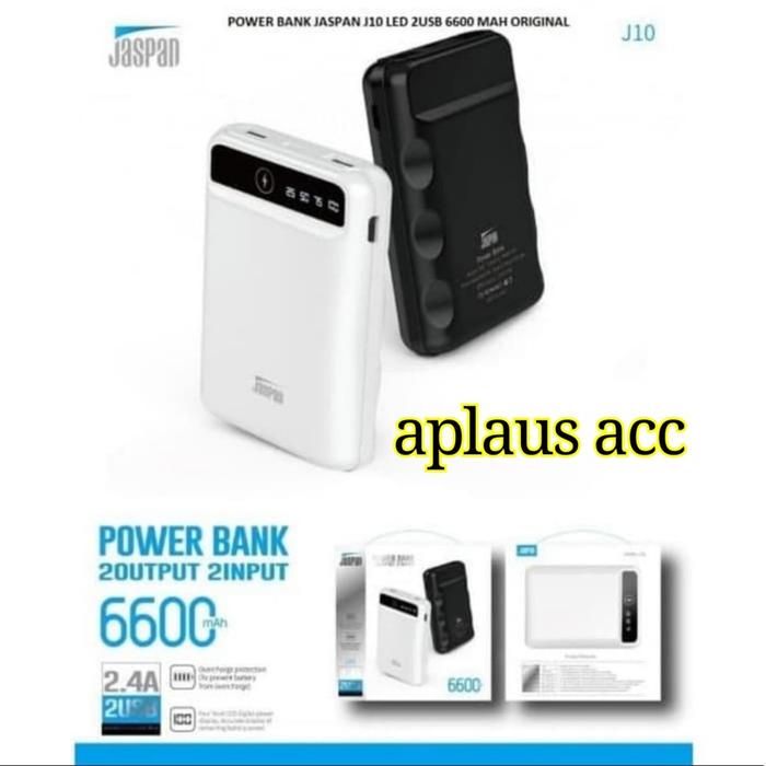 Gambar Jaspan PowerBank 2Output 2Input J10 6600 mAh dari i2Y Store Kota Bandung Tokopedia