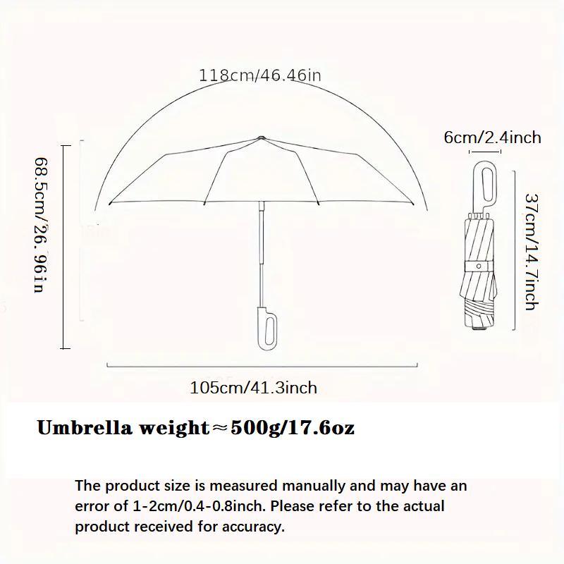 Automatic Umbrella, 1 Count Ring Buckle Windproof Reinforced Umbrella, Folding Umbrella for Women, Suitable for Rainy Days Outdoor Travel,  Household Items 1